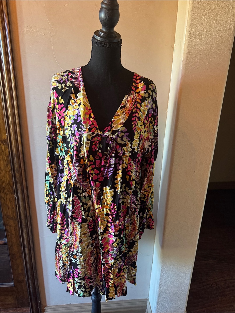 ODDY Black Floral Multicolor Women's Dress